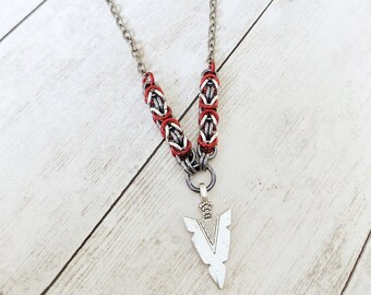 Long Arrowhead Chainmaille Necklace