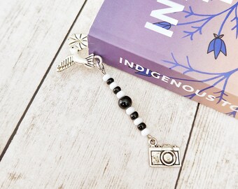 Beaded Camera Photography Metal Bookmark Recipe Marker