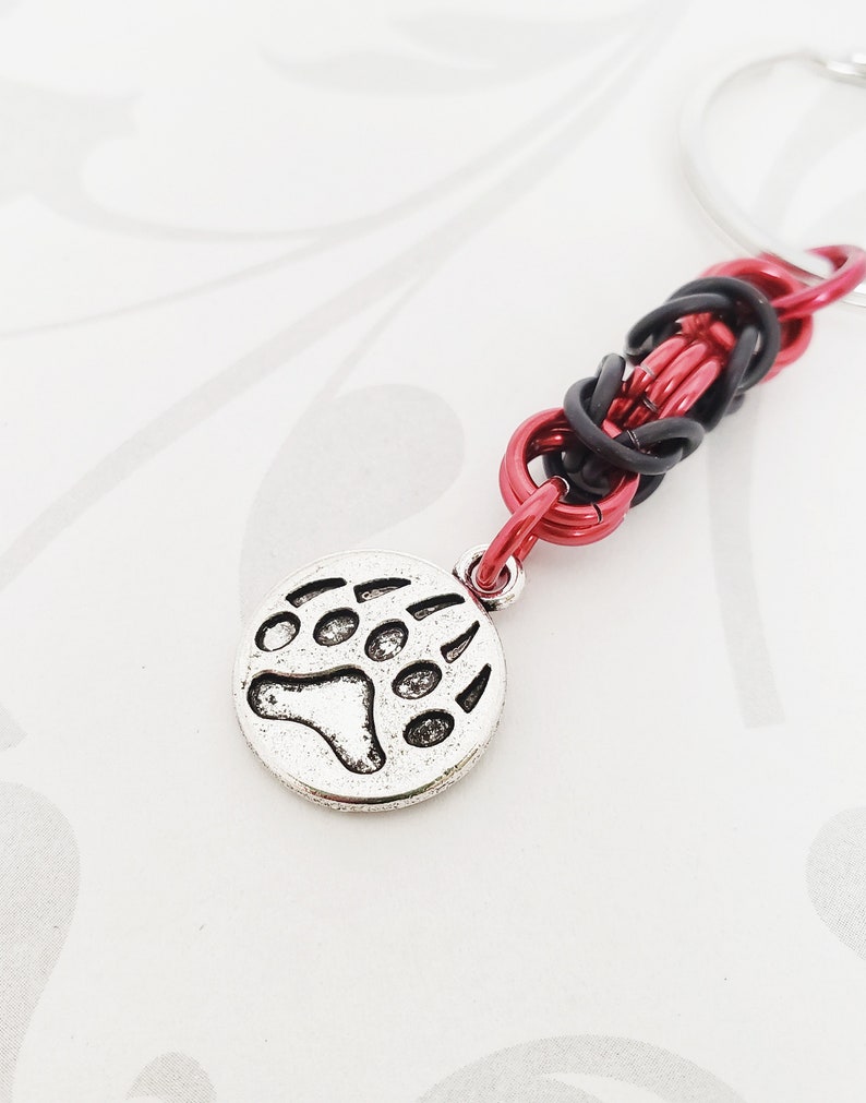 Metal Bear Paw Chainmaille Keychain Indigenous First Nations Zipper Pull Nature Lover Gift Housewarming or New Car GiftMade in Canada