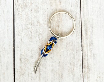 Metal Feather Chainmaille Keychain