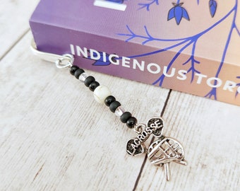 Beaded Lacrosse Metal Bookmark