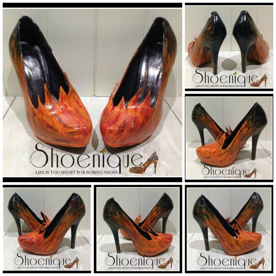 orange high heels uk