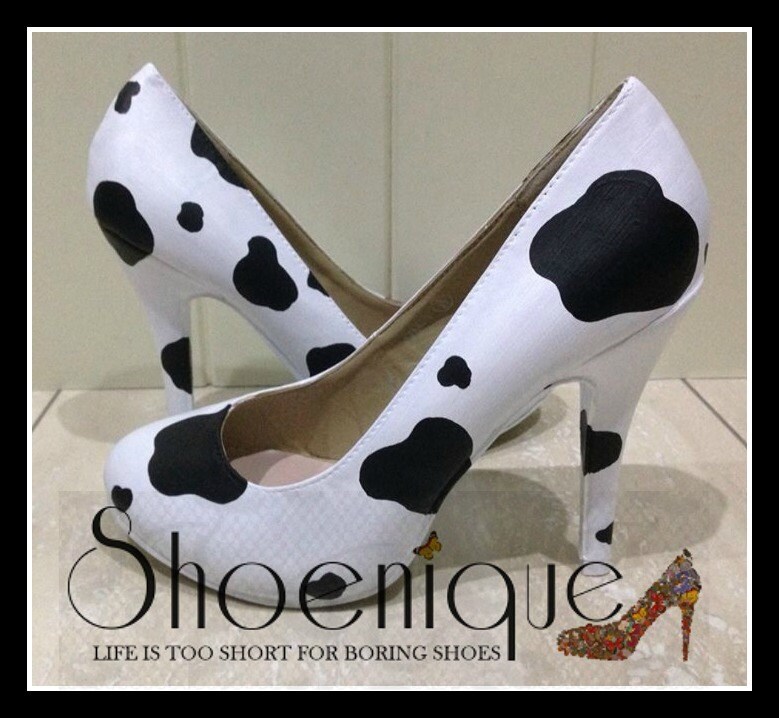 Cow print best sale high heels