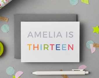 Personalised 13th Birthday Card