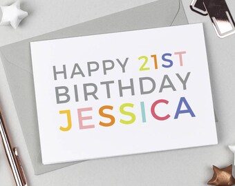 Personalised Happy 21st Birthday Card