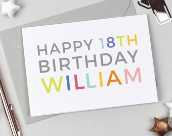 Carte personnalisée happy 18th Birthday