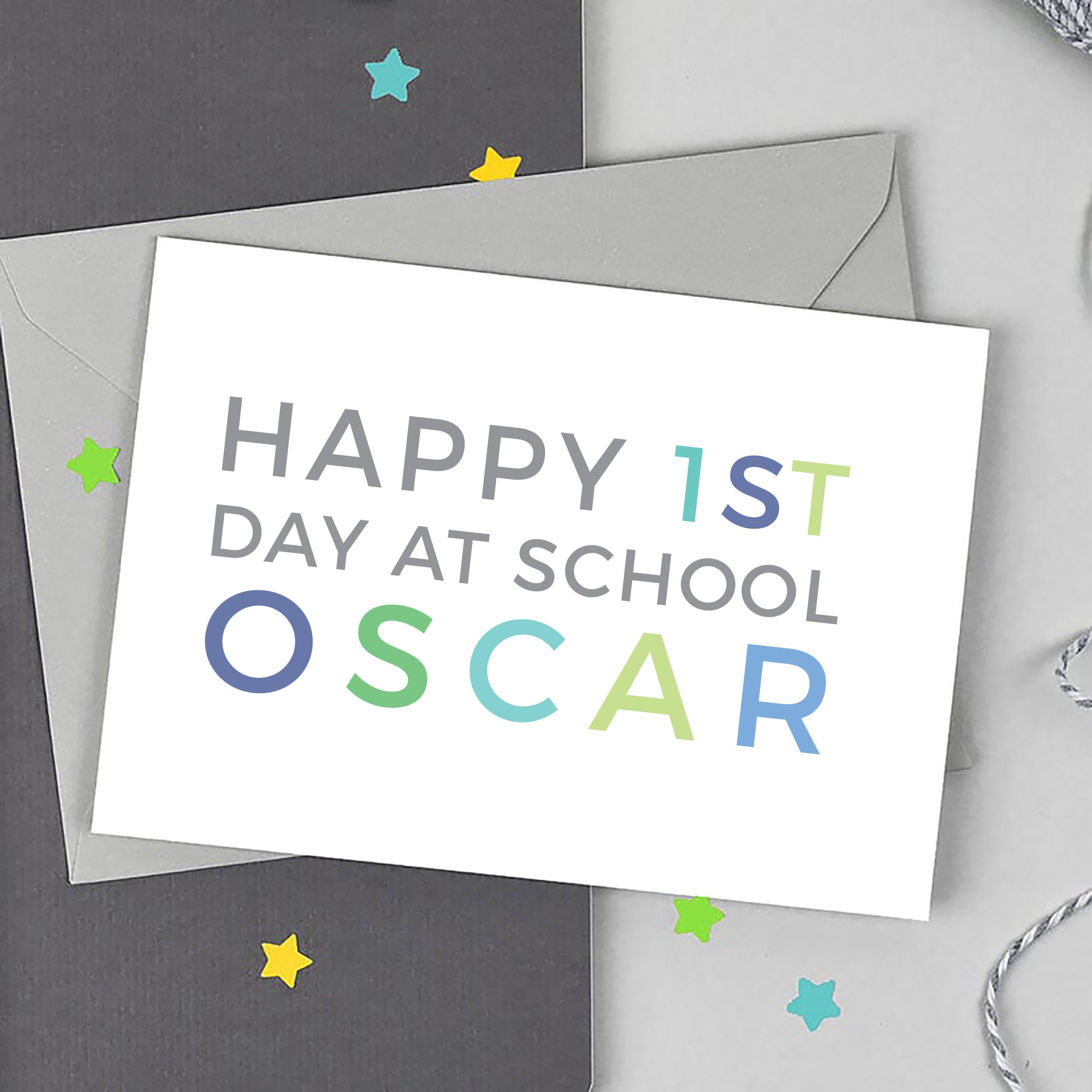 Personalised First Day of School Card, Back to School, 1st Day at ...