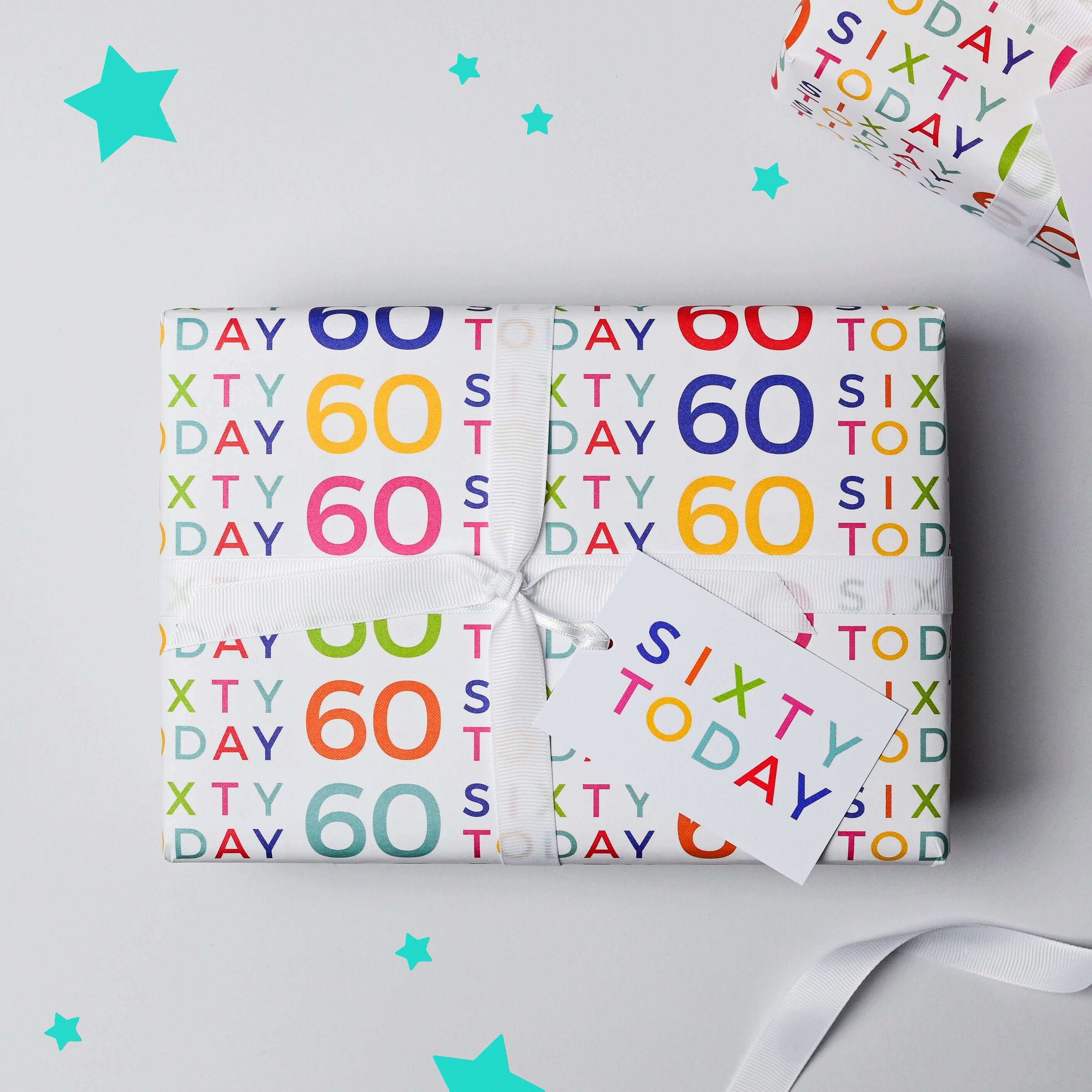 60 Today Wrapping Paper Set 60th Birthday Gift Wrap | Etsy