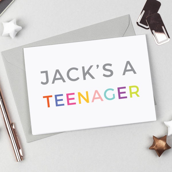 Personalised Teenager Birthday Card