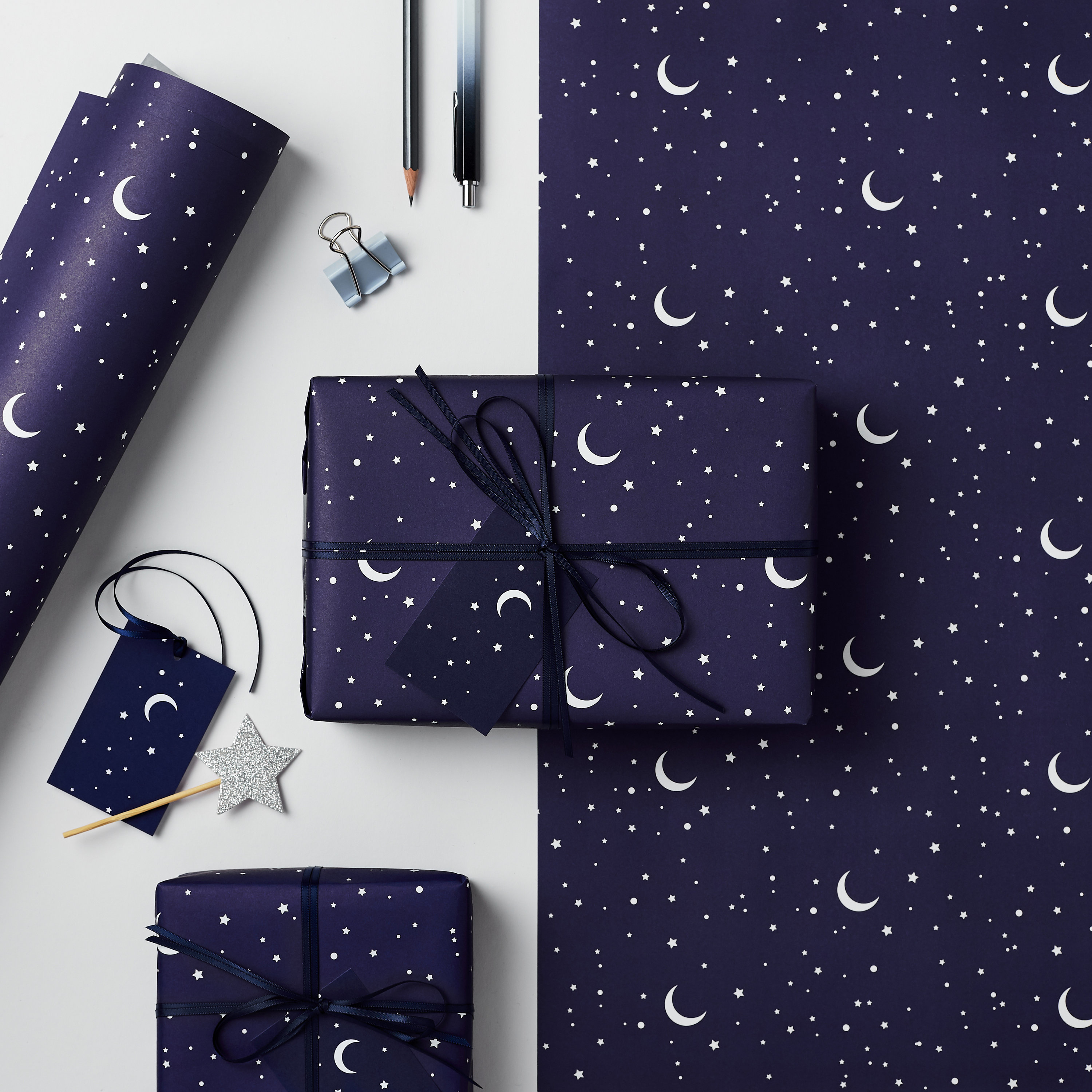 Silent Night Star Christmas Gift Wrap Sheets Starry Sky Premium Matte Eco  Friendly Wrapping Paper Recyclable Biodegradable Vegan 50x70cm 