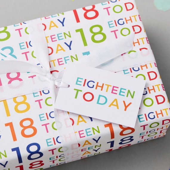 18th Birthday Wrapping Paper 18 Wrapping Paper Birthday Gift Wrap