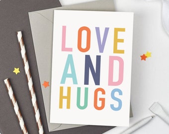 Love and Hugs Notecard Set - Postcard Pack - Stationery Set