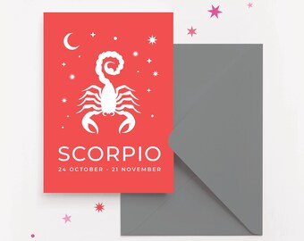 Scorpio Zodiac Birthday Card