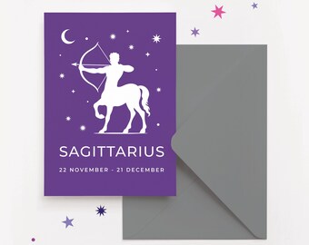 Sagittarius Zodiac Birthday Card