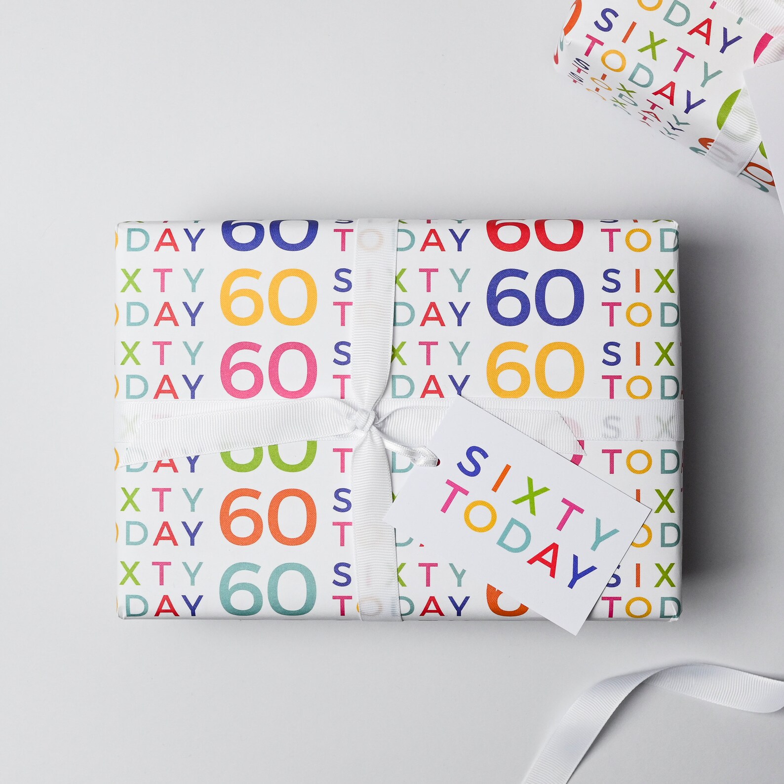 60 Today Wrapping Paper Set 60th Birthday Gift Wrap Etsy