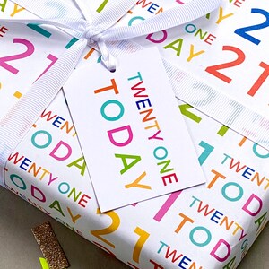 Papier cadeau 21e anniversaire 21e anniversaire aujourd'hui image 3