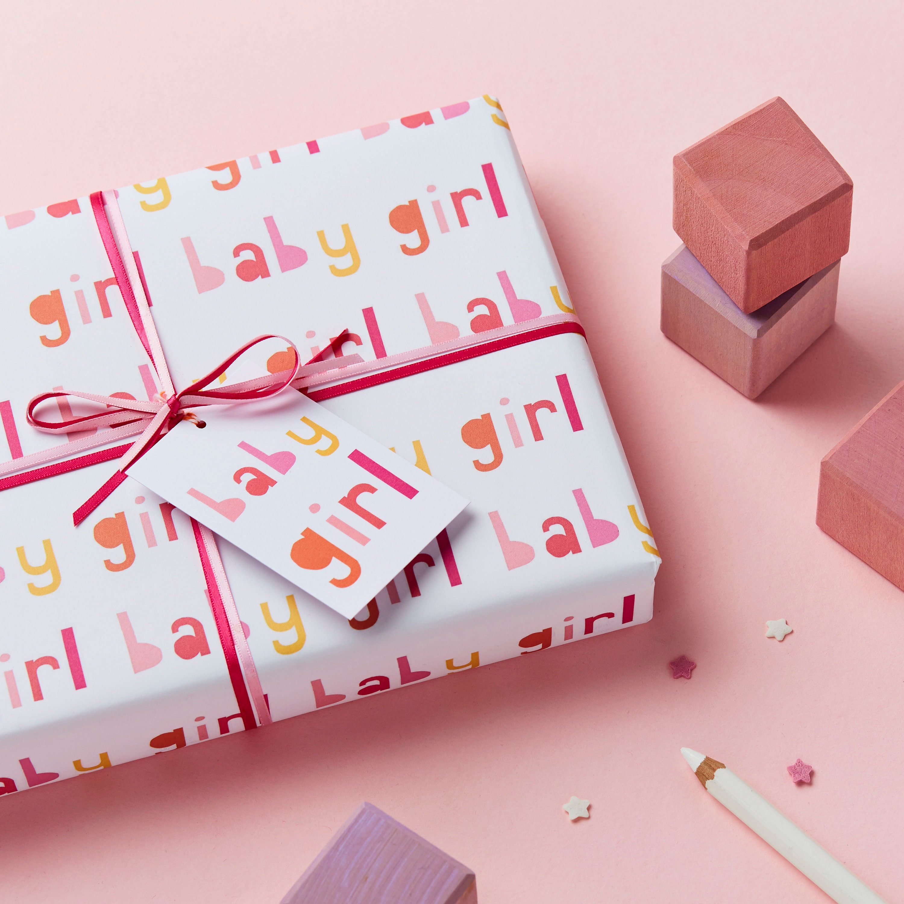 New BABY GIRL Wrapping Paper New Baby Gift WRAP Baby Girl Etsy Nederland