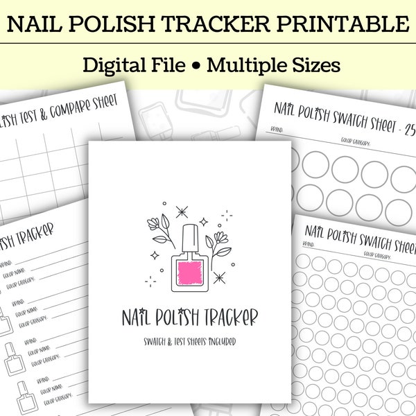 Nail Polish Tracker | DIGITAL FILE | Nail Polish Swatch Sheet