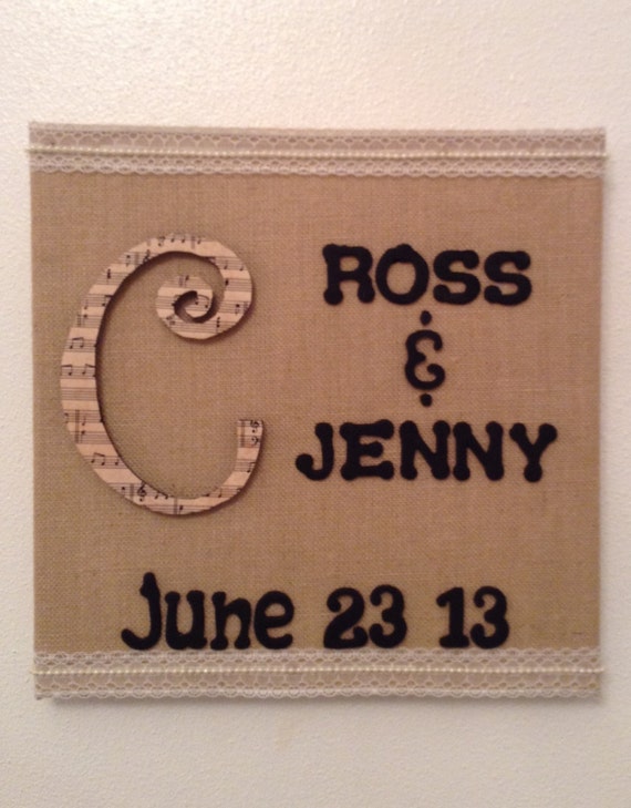 Items similar to Personalized wall art, wedding date and couples name