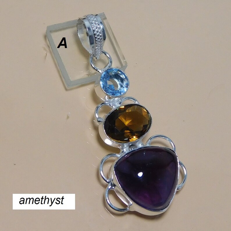 White Opalite Hydro Amethyst Agate Pendant Silver Overlay Fashion Jewellery Fancy Designer Handmade Jewelry For Gift Sale. Mother Pearl