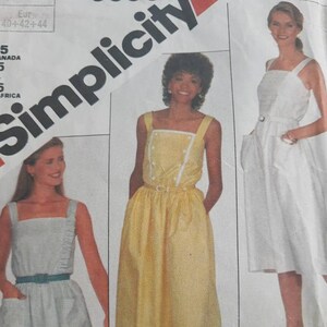 Simplicity 5886 pullover sundress pattern 1980s 12-14-16 cut