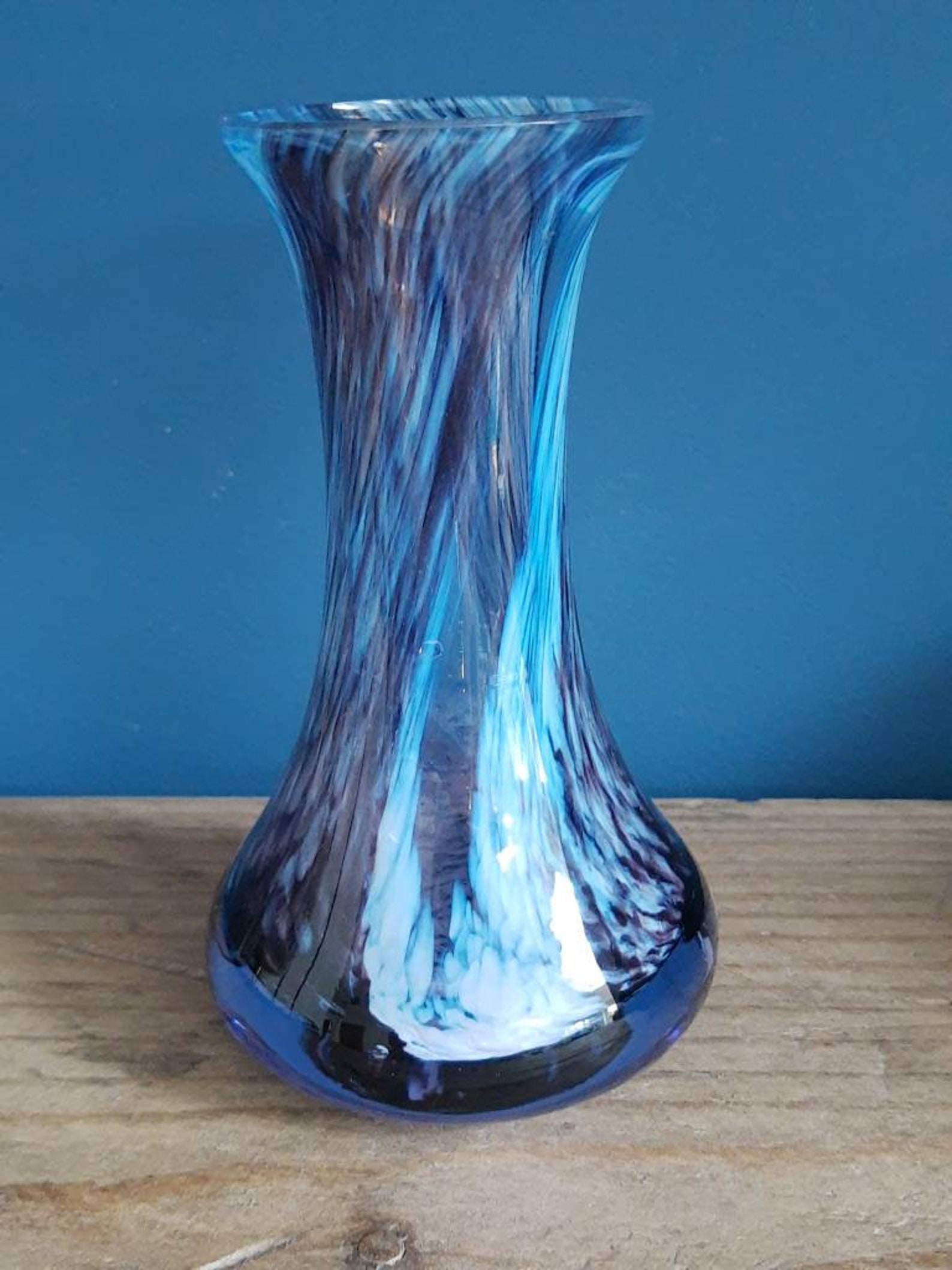 Stunning Caithness glass bud vase purple and blue hues Etsy