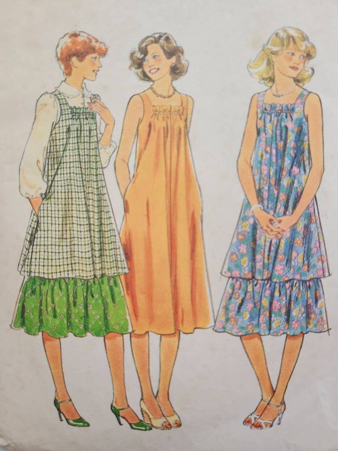 Style 2346 loose fit buffet dress skirt and top pattern Etsy