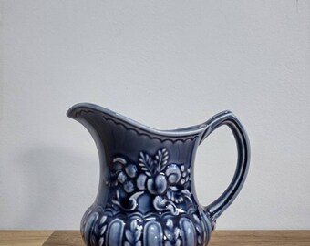 Pre-1933 Shorter and Sons - Stoke on Trent - navy blue creamer - jug