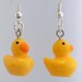 Yellow Duck Earrings, Rubber Ducky Jewellery, Resin Duck Earrings, Cute Quirky Bird Animal Earrings, Gift For Teens, Stocking Stuffer.