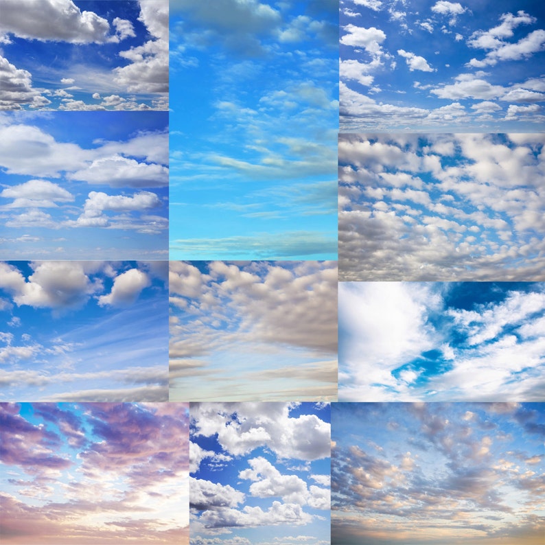 The Wild Blue Yonder Collection of Sky Cloud Overlays - Etsy