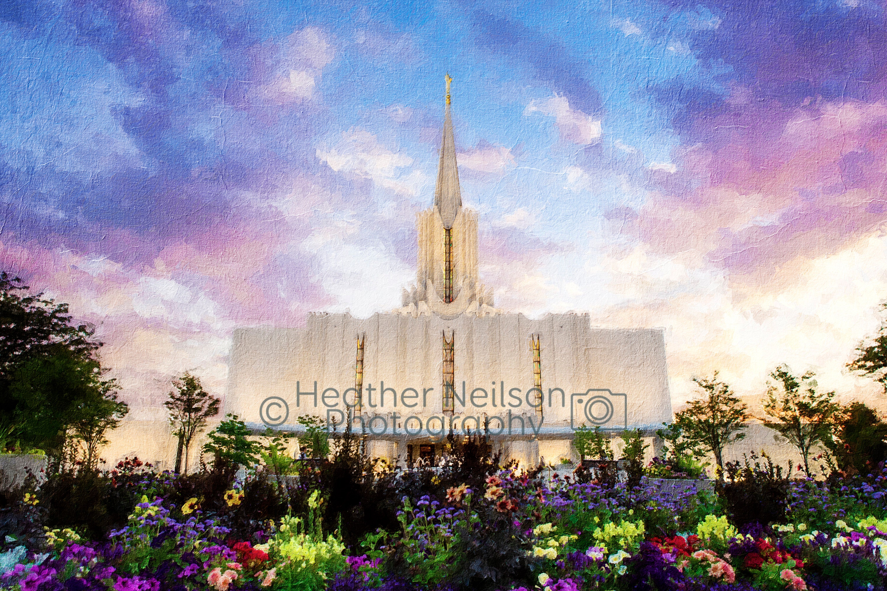 Jordan River Temple Digital Painting Print on Fine Art Giclee 1.5in
