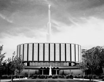 Retro Original Ogden Temple 8X10 Print Canvas wrap Glossy Luster Metallic Deep Matte Fine art  LDS Temple Wedding Anniversary Gift Decor