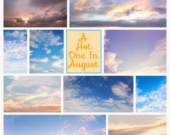 A  Hot One In August Cloud Overlay Collection set of 16 for use in Photoshop or Photoshop Elements Instant Digital Download