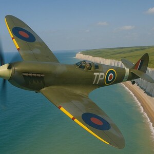 Spitfire Paint by Numbers Kit: Flying Airplane Road DIY   Painting 50cm x 40cm (16" x 20")