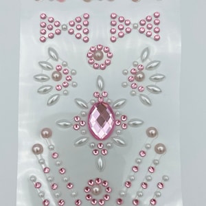 Verschiedene rosa selbstklebende Acryl-Edelsteine und Perlen geprägte Mini-Kristallbogen-Verzierungen für Scrapbooking