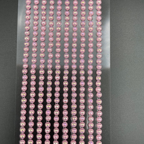 500 Mini Perles Adhésives 3mm Belle Petite Perle Ronde AB Rose Bâton Sur Bandes Adhésives Embellissement