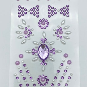 Purple Self Adhesive Gems Crystal Bow | Rhinestone Embellishments for Scrapbooking & Card Making