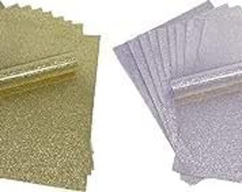 Iridescent Gold & Silver Glitter Cardstock A4 250gsm | Christmas Glitter Card Making Supplies | Sparkle Craft Card | 20 Sheets