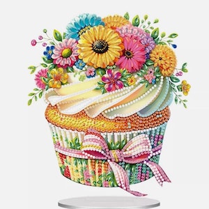 5D DIY süsse Blumen Cupcake Diamant Malerei Kit Stickerei Strass Acryl Tisch Top Verzierung Dekoration