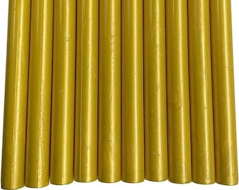 Vaxsigillstift, senapsgult skimmer (10-pack för limpistolsigill)