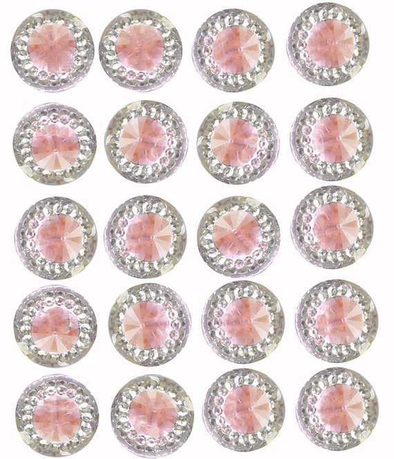 40 X Self Adhesive PINK Round Diamond Rhinestones Acrylic Crystals Stick on  Gems for Card Making, Crafts, Wedding Invitations 