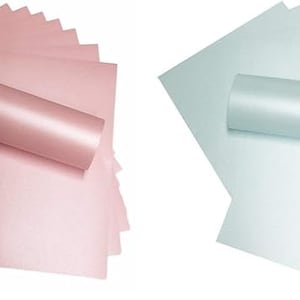 20 Bogen A4 Karte Baby Rosa und Baby Blau Perlglanz Doppelseitig 290gsm/110lb Je 10 Bogen