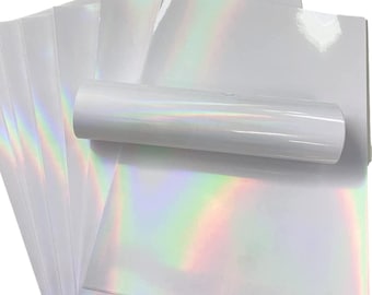 Holographic Vinyl Overlay Stickers: Clear Self Adhesive Sheets (A4, 10 Pack)