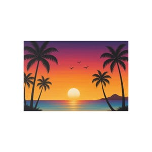 Cartes postales coucher de soleil tropical, cartes d'art pour collectionneurs, souvenirs de voyage, amoureux de la plage, cartes de voeux, art déco mural