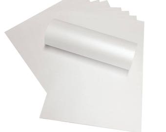 Snow White Pearlescent Paper A4 10 Sheets | Double Sided Shimmer Card for Wedding Invitations, Card Making & Crafts 120gsm