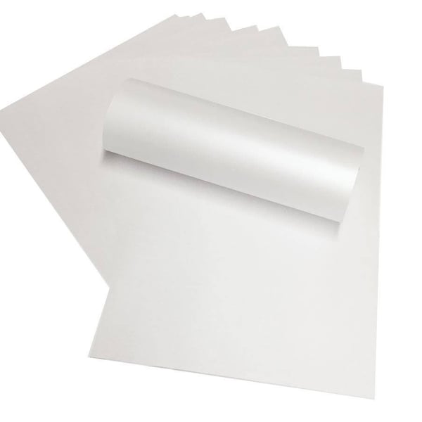 10 x A4 papier blanc neige brillant nacré scintillant recto-verso 120 g/m²/81 lb texte adapté aux imprimantes jet d'encre et laser