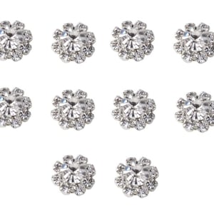 10 x zilveren ronde strassteentjes diamant kristalversiering 12 mm platte achterkant echt schitteren
