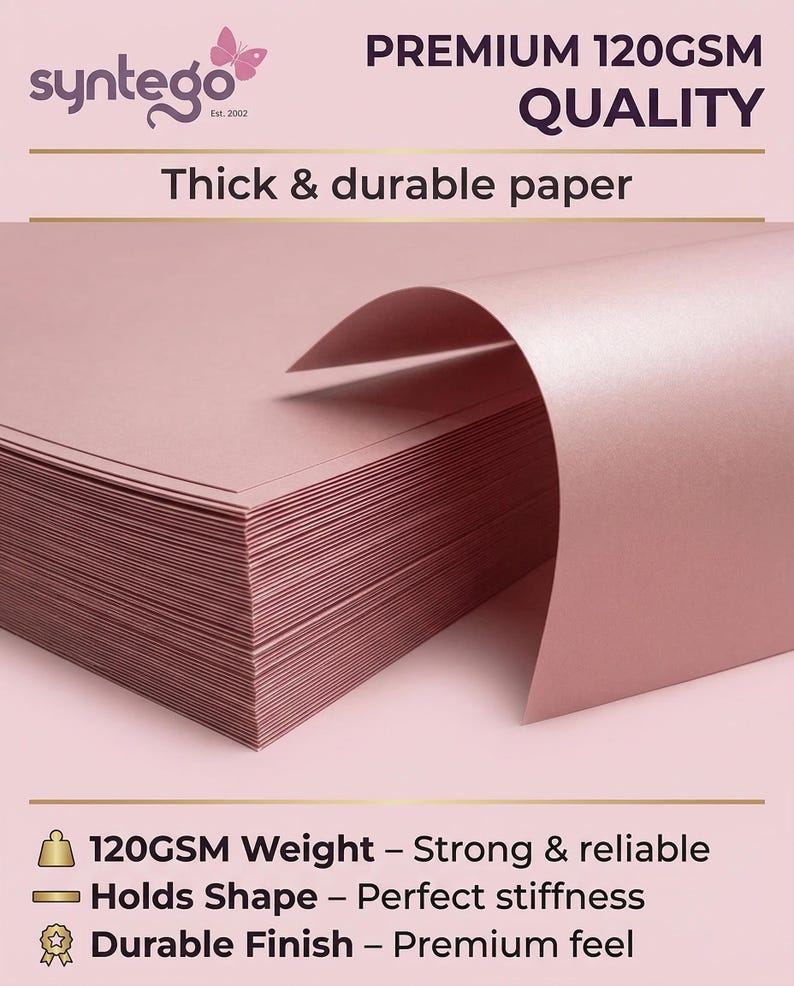 10 x A4 Card Petals Pink Pearlescent Shimmer 290gsm / 110lb Cover Card Making Invitations image 8