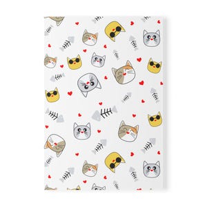 Cuaderno de tapa blanda con temática de gatos, diario de animales adorables, regalos para amantes de las mascotas, cuaderno A5 para tomar notas, escribir cartas de amor, diario de gatitos