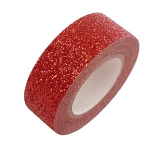 Red Glitter Sparkle Washi Tape Kwaliteit Afplakband Ambachten Milieuvriendelijk Bullet Journal